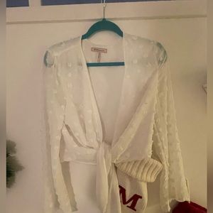 White BCBG crop top